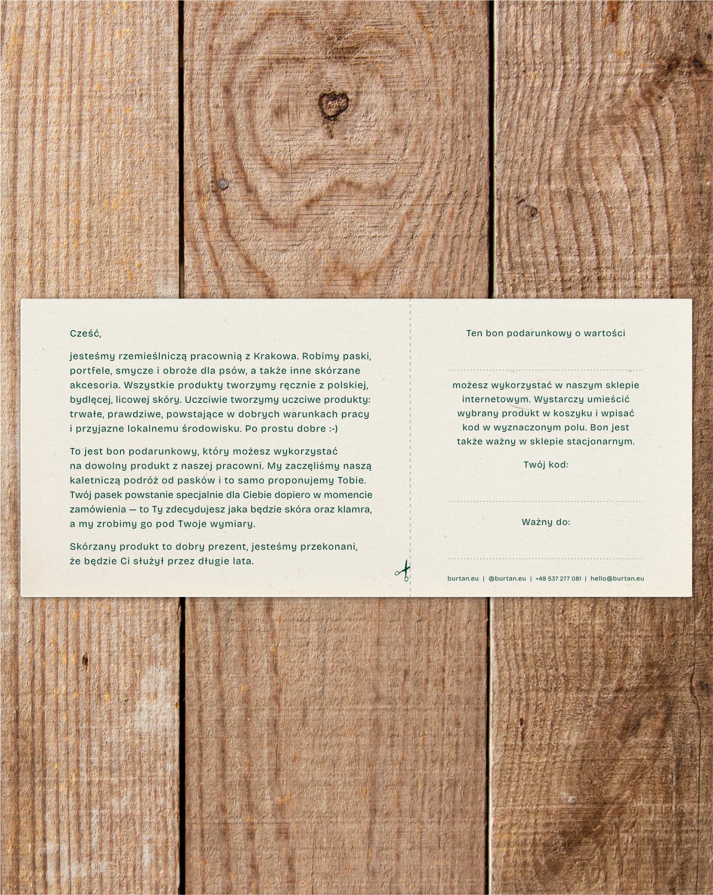 Bon podarunkowy drukowany